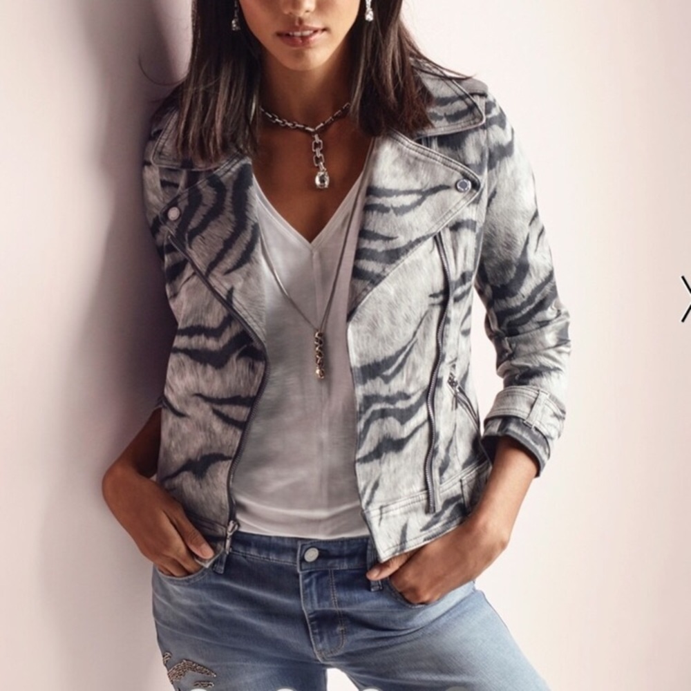 WHBM | Tiger Printed Moto Jacket